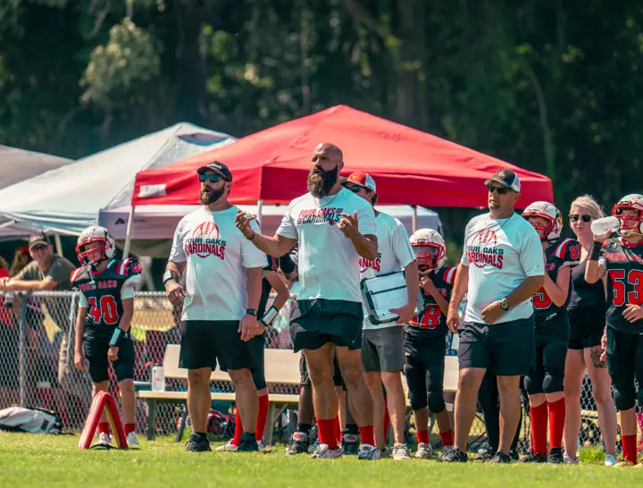Four Oaks families and players under the team tent